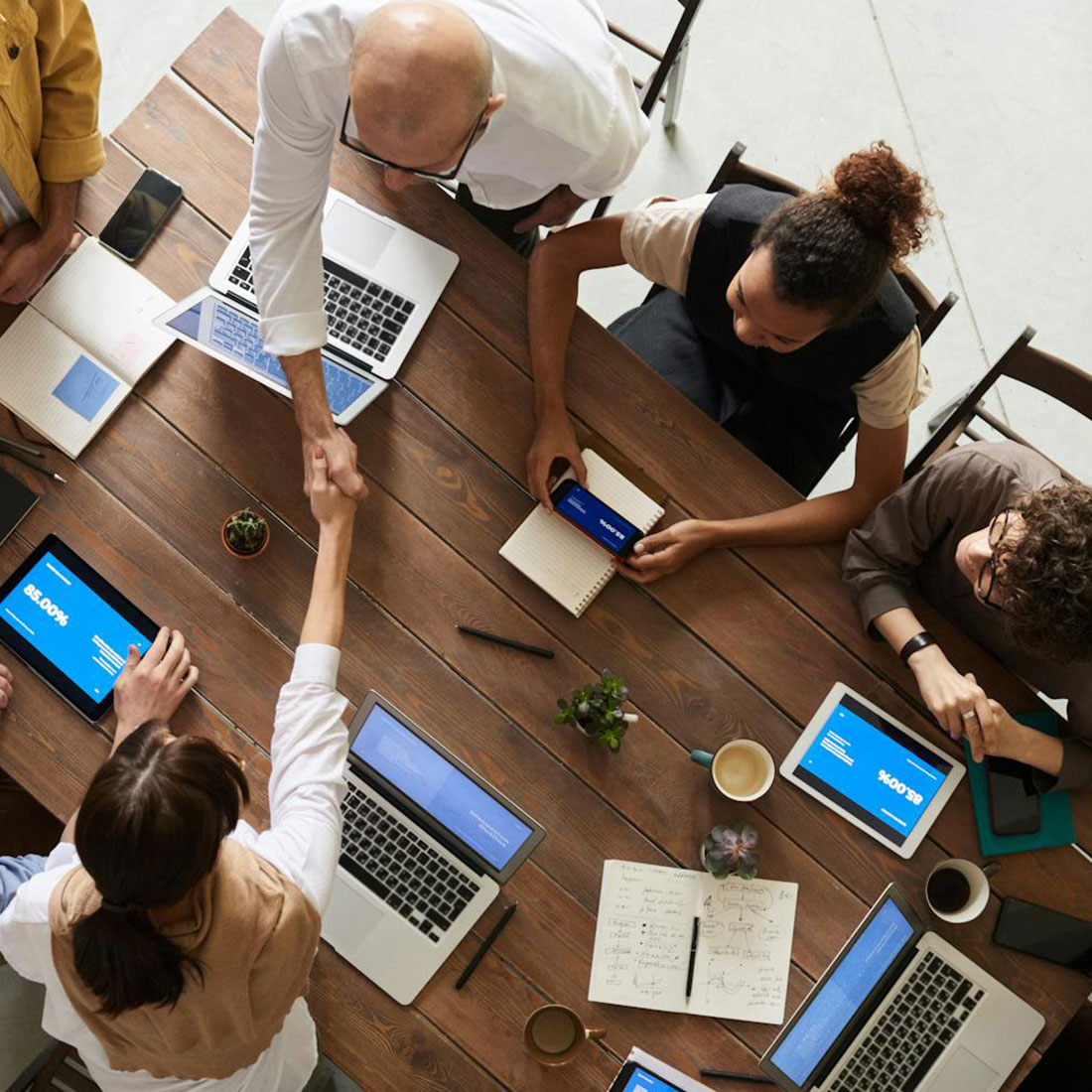 Meeting with business people shaking hands